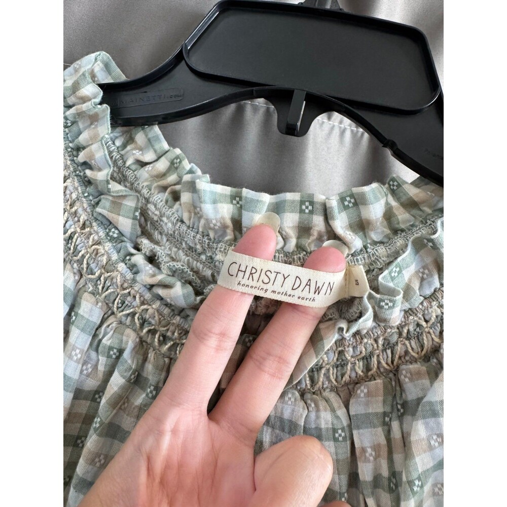 Christy Dawn Cream Plaid Mini Dress - Picture 3 of 6